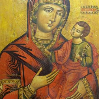 Vierge a l'enfant XVIIIe siècle, Grèce – Avant traitement