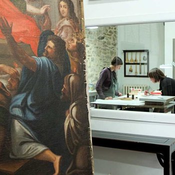 L'atelier de conservation-restauration d'œuvres peintes dans les locaux du 16 Ter à Nantes
